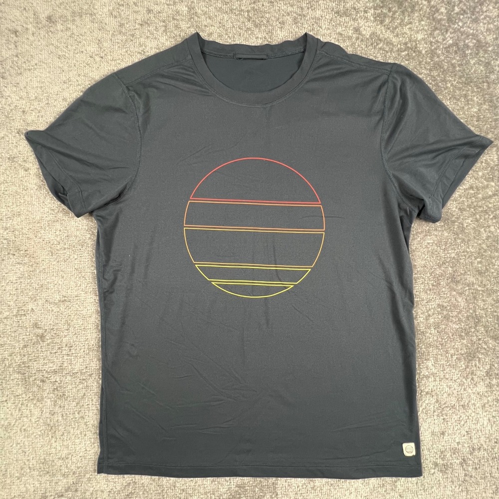 Marine Weekend Sport Layer Mens Performance Graphic T-Shirt Blue Sunset Circle